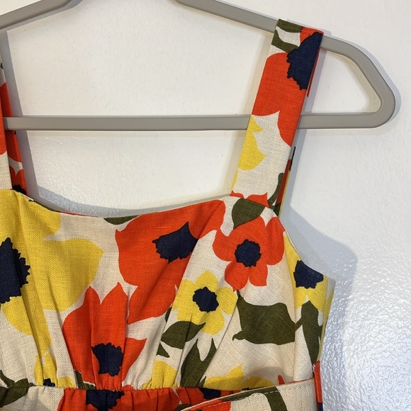 Shoshanna | Silk & Linen Floral belted sleeveless dress Women’s size 2 sundress - Picture 3 of 8